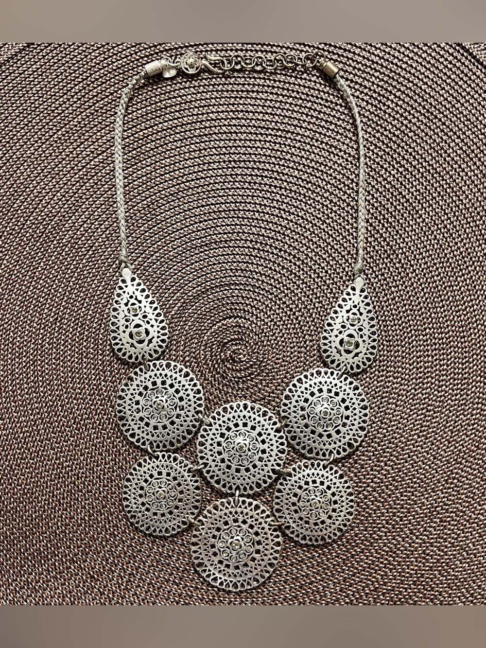 Stella & Dot Silver Filigree Statement Necklace - Women Jewelry